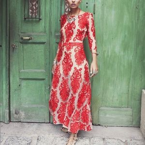 For Love and Lemons Embroidered Midi Dress NWT